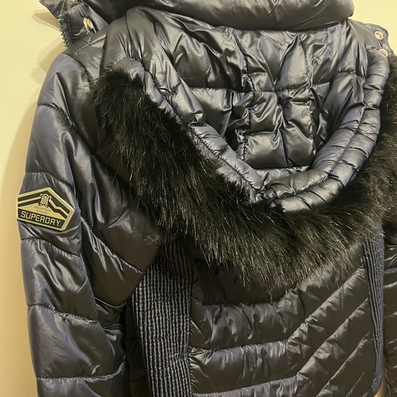 Brand New Superdry Womens Hooded Luxe Chevron Fuji Jacket - Picture 3 of 5